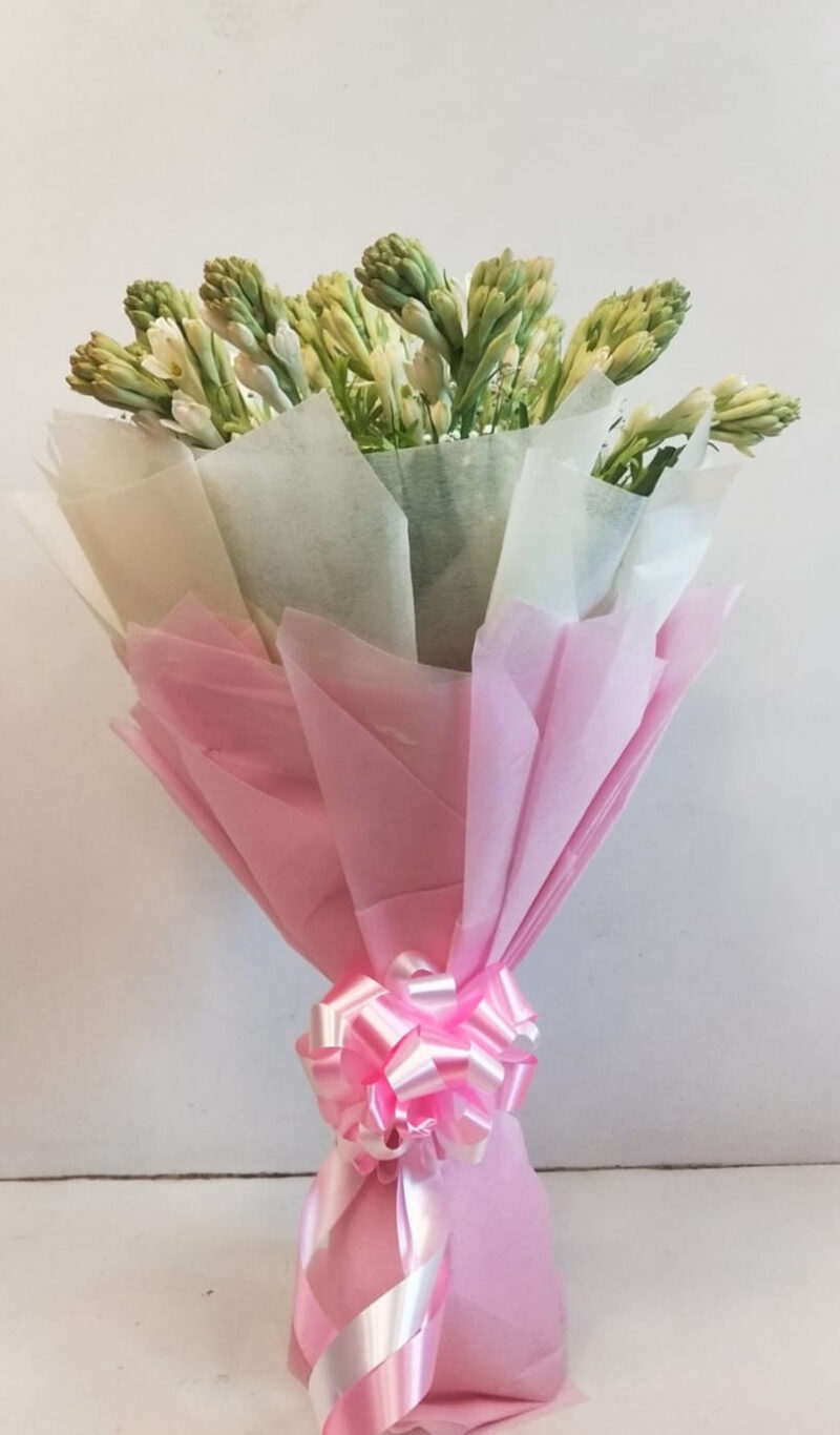 Bouquet of Fragrant Rajnigandha/Tuberose  in Tissue Wrap
