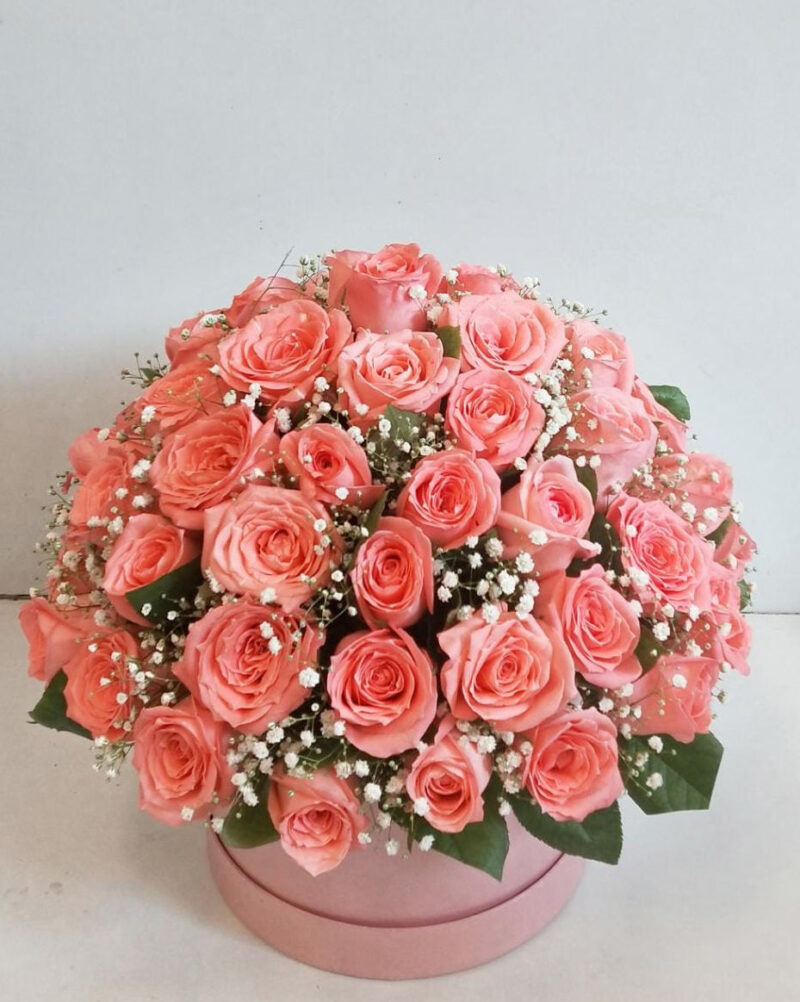 Box of Pink Roses