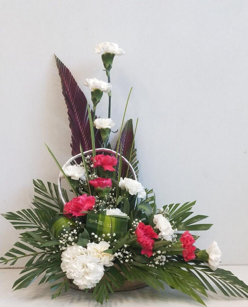 Floral Arrangement with Carnations in Basket