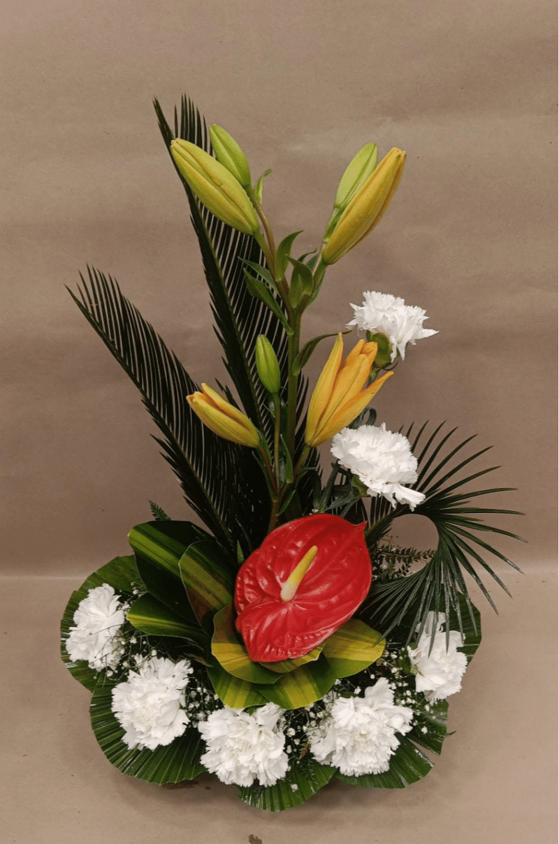 Floral Arrangement with Mixed Flowers in Vase