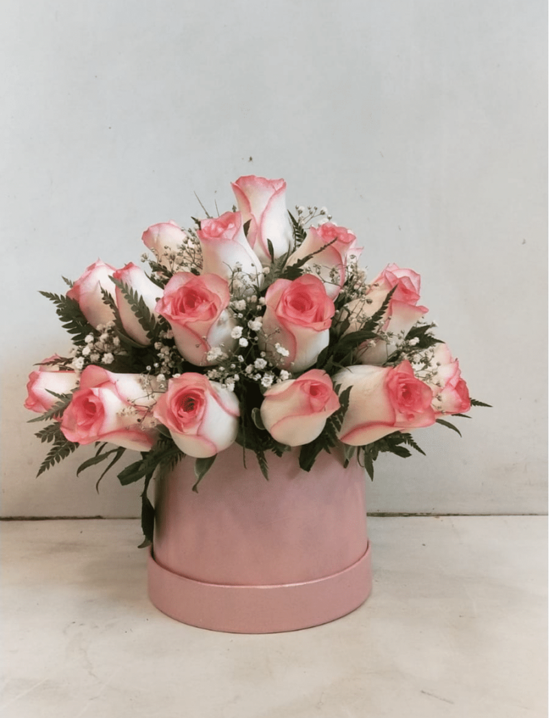 Shaded Pink Rose in Box
