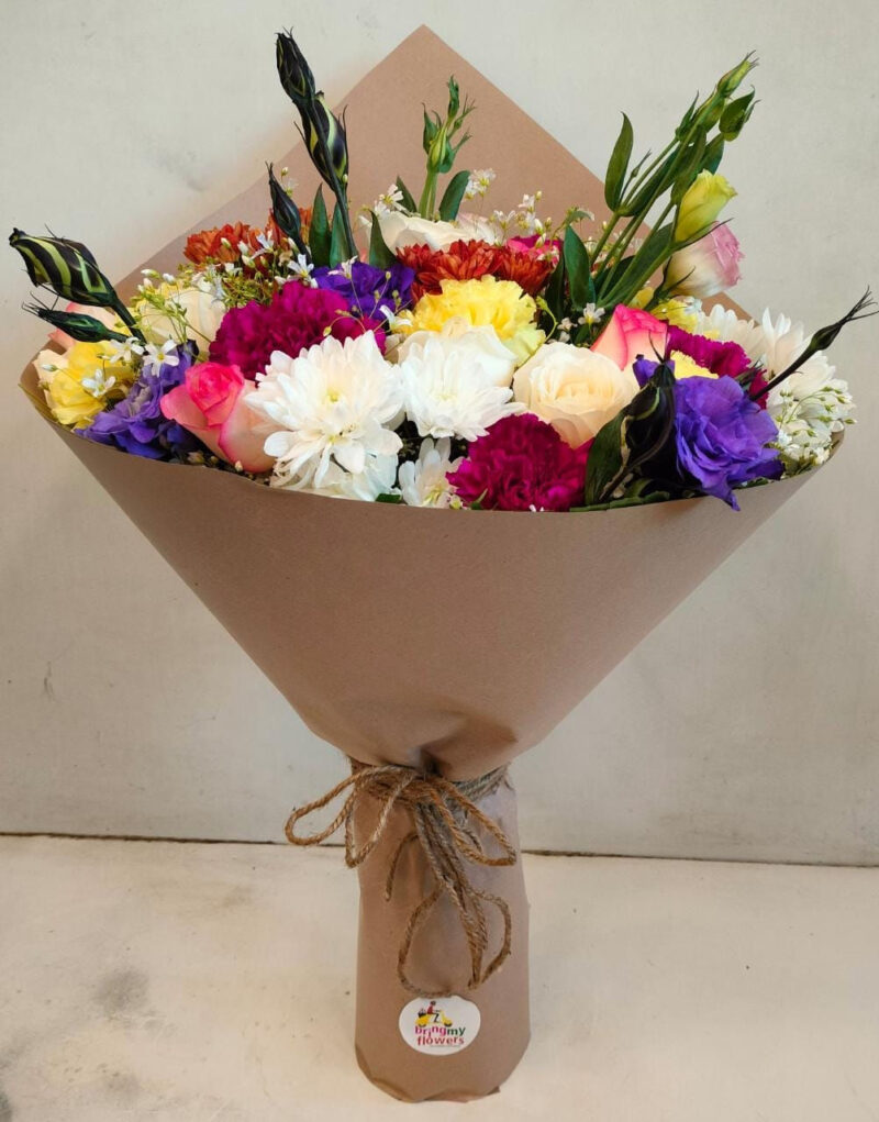 Mix Flowers in Brown Wrap
