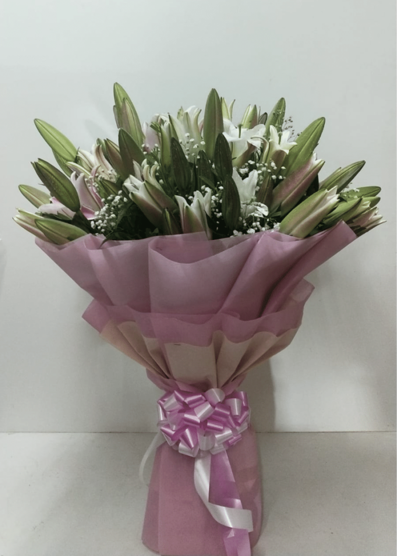 Bouquet made with Fragrant Oriental Lilies