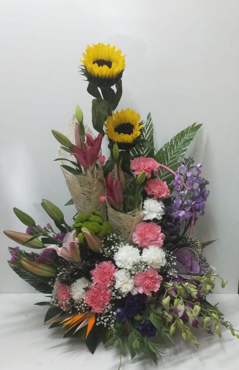 Mixed Flowers arranged in a basket