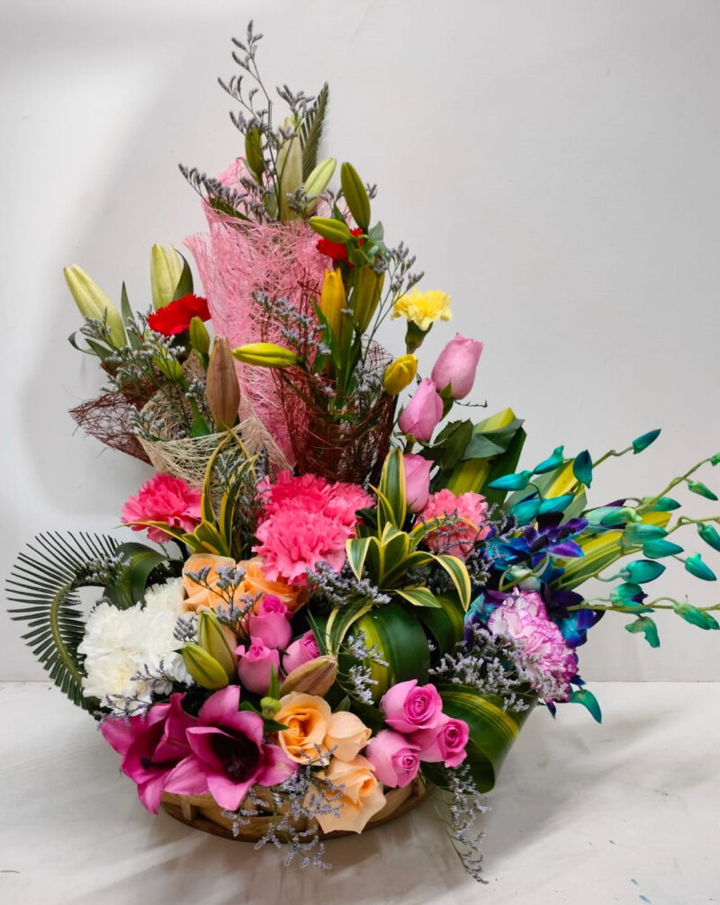 Mixed Flower Arrangement in Basket